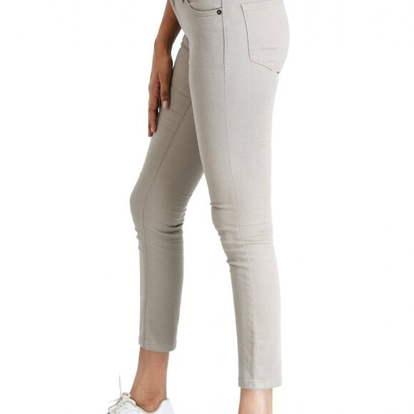 Women's Mid-Waist Cotton Stretch Pant - Ivory SZ 8,10,12,14 NWT - Picture 3 of 4